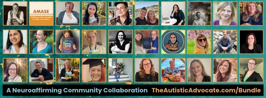 Autism Resource Bundle An image of individual headshots to represent all of the people contributing to the Resource Bundle with the title A Neuroaffirming Community Collaboration